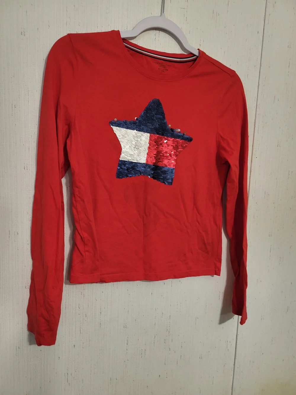 Girls Tommy Hilfiger Long Sleeve Sequin Shirt Size XL